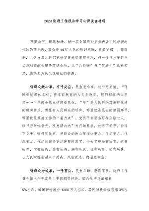 2023政府工作报告学习心得发言材料3篇.docx