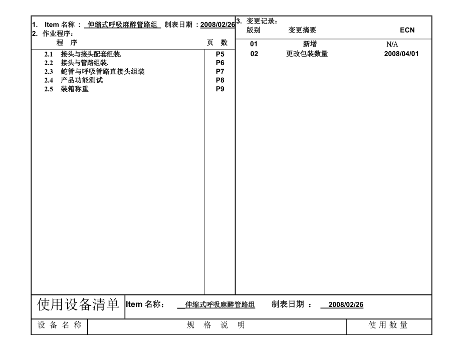 产品生产作业指导书（SOP).doc_第1页