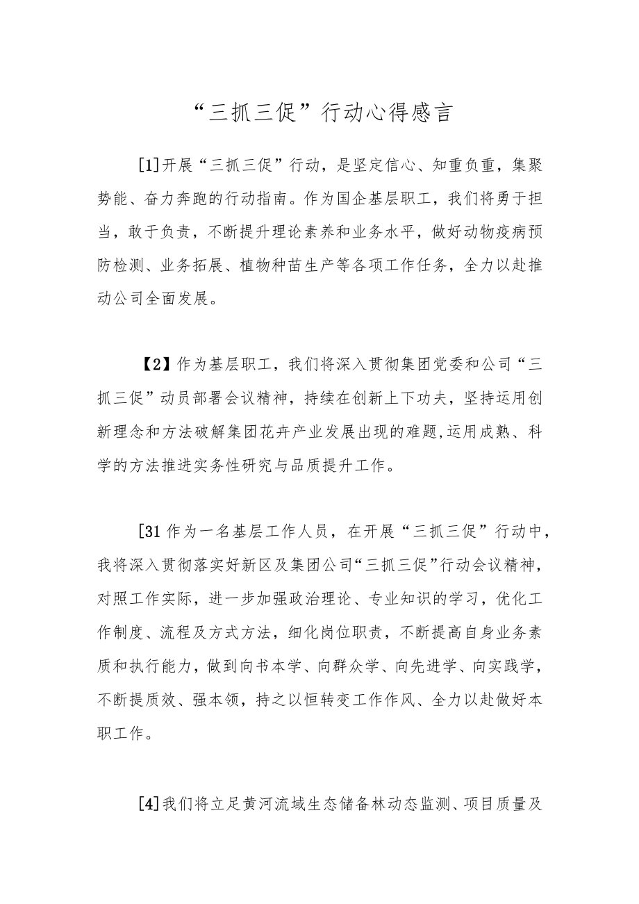 “三抓三促”行动心得感言.docx_第1页