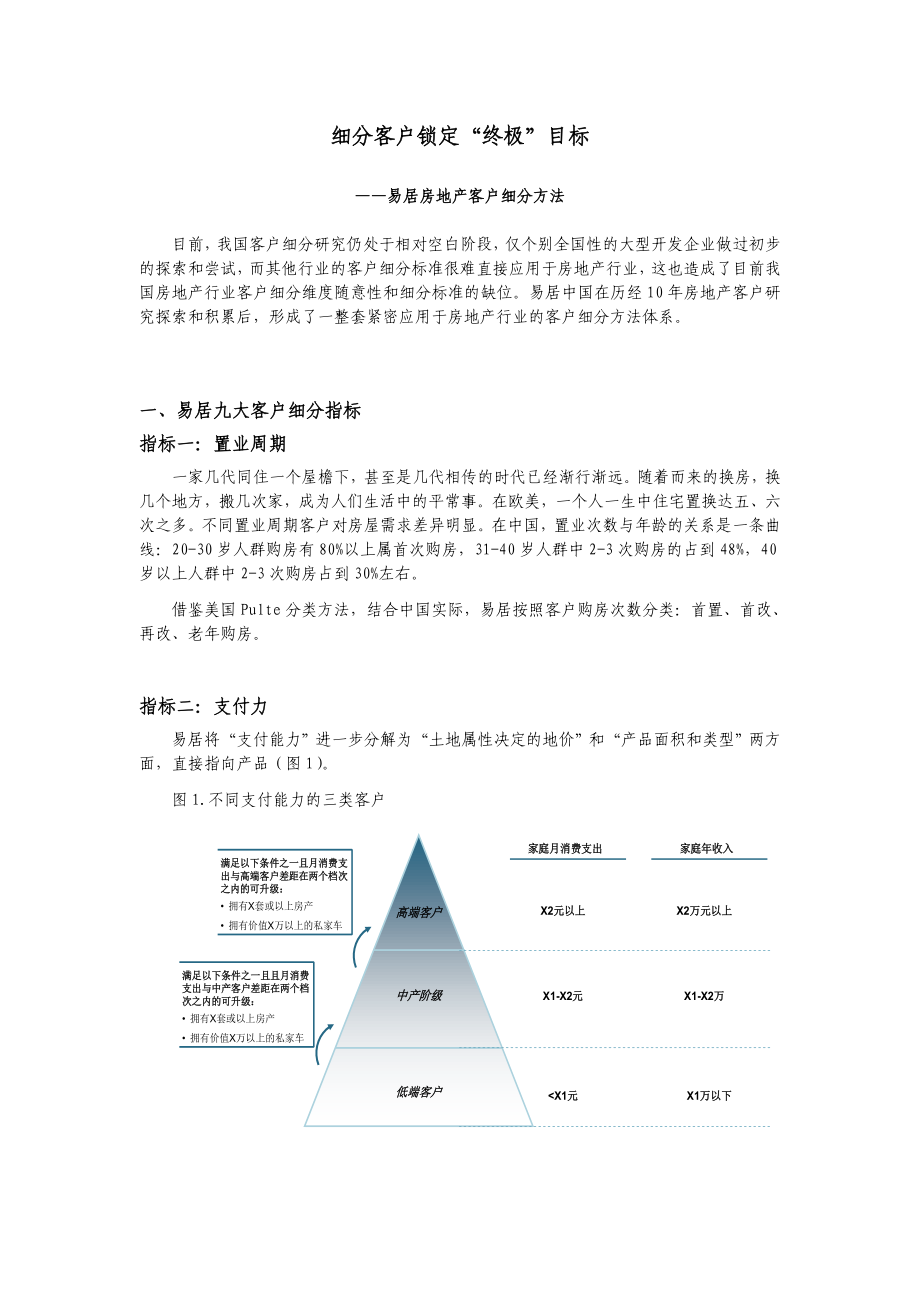 易居房地产客户细分方法细分客户锁定终极目标4页.doc_第1页