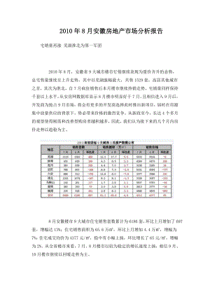 8月安徽房地产市场分析报告.doc