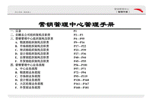 安踏营销管理中心管理手册.doc