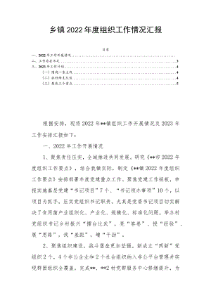 乡镇2022年度组织工作情况汇报.docx