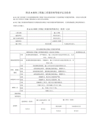 砌体工程施工质量控制等级评定及检查、检验批质量验收记录、填充墙砌体植筋锚固力检验抽样判定、检测记录.docx