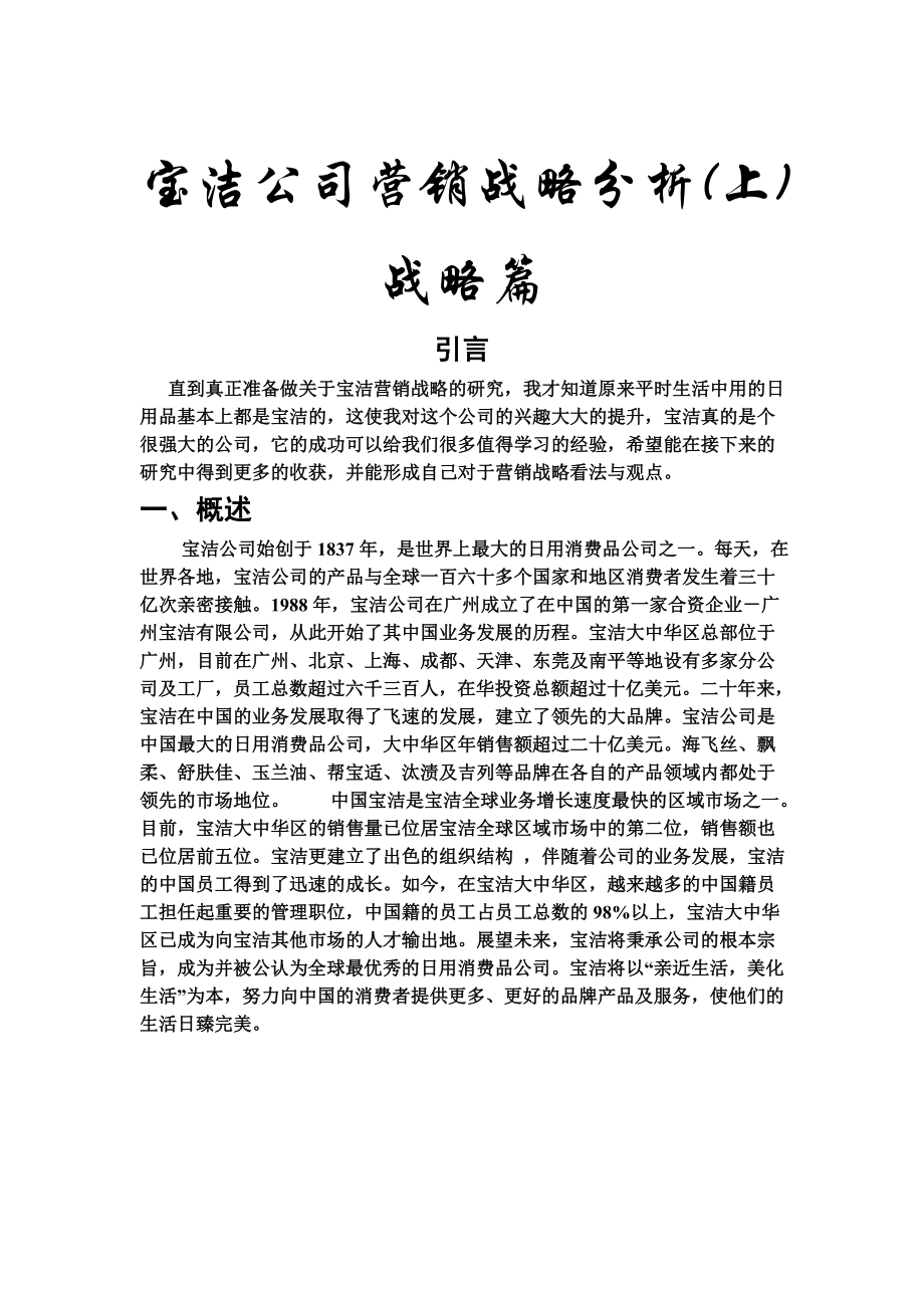 宝洁公司营销战略分析.doc_第1页