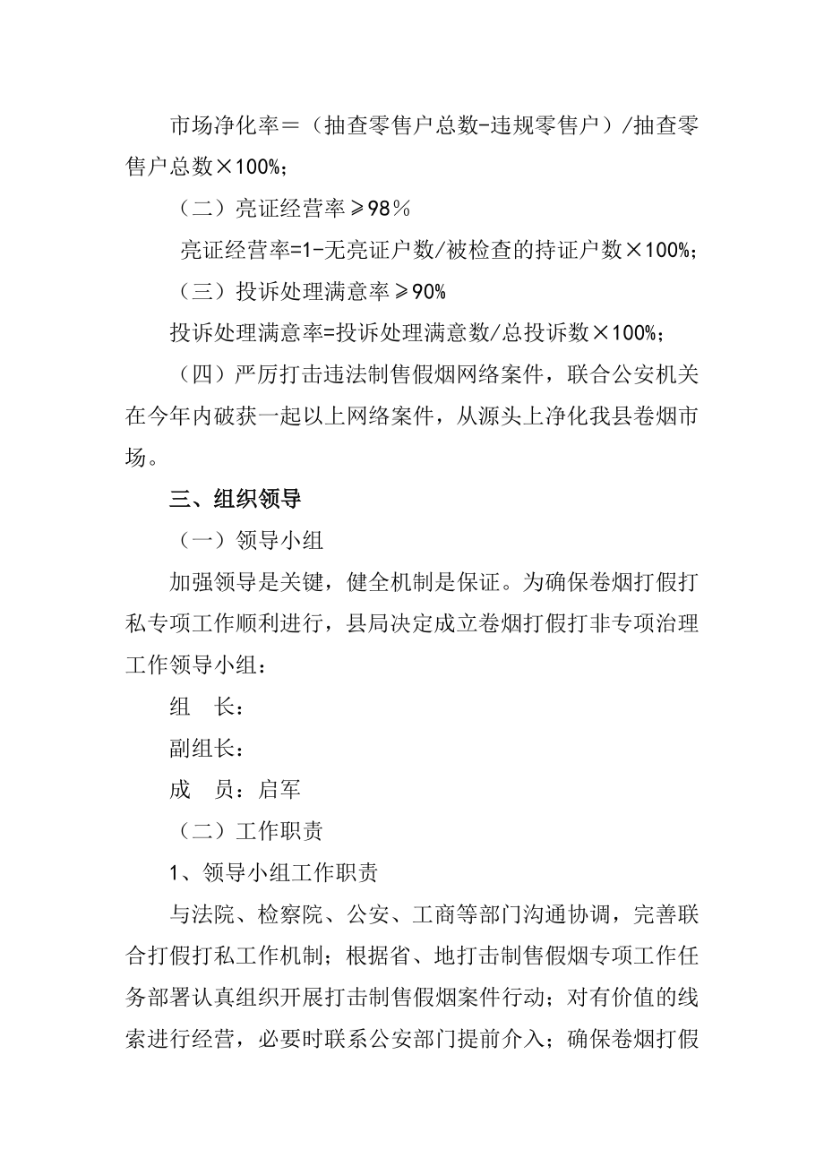 县烟草专卖局卷烟市场管理（打私打假）工作方案.doc_第2页