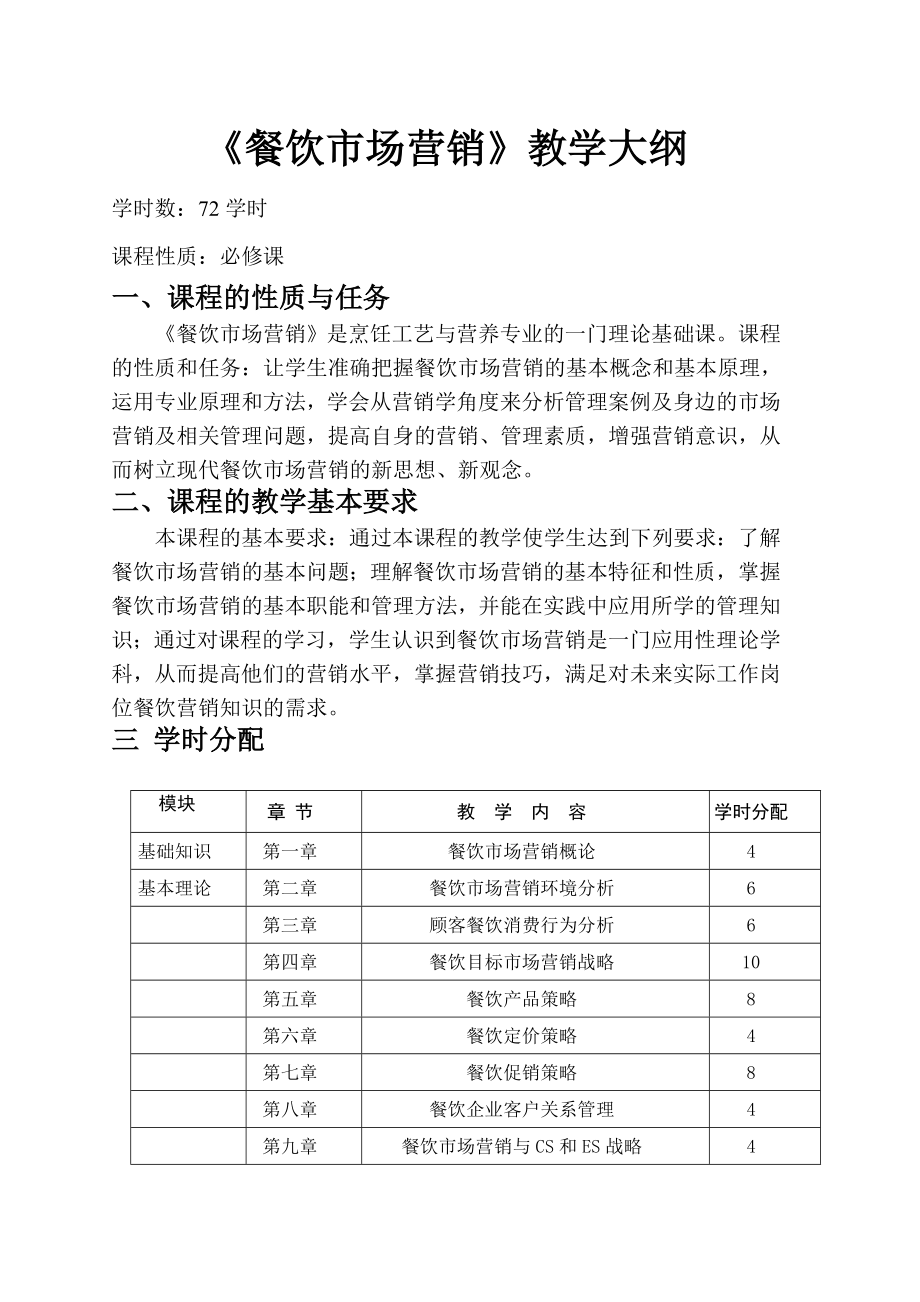 4527餐饮市场营销教学大纲.doc_第1页