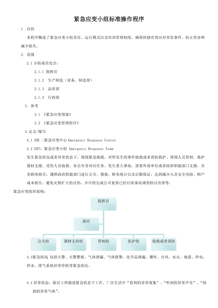 紧急应变小组操作规范(sop).doc_第1页