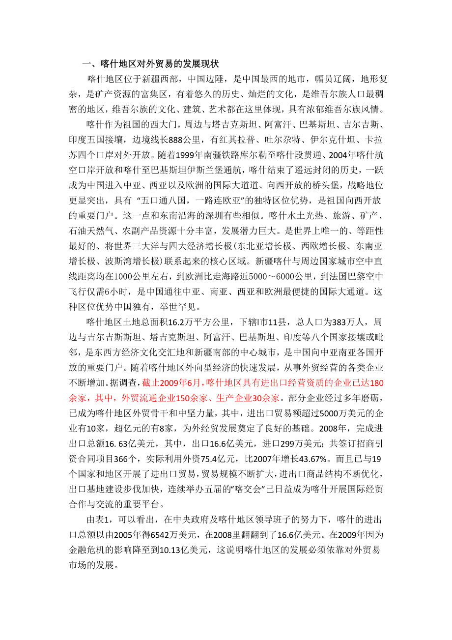 喀什对外贸易优势分析.doc_第1页