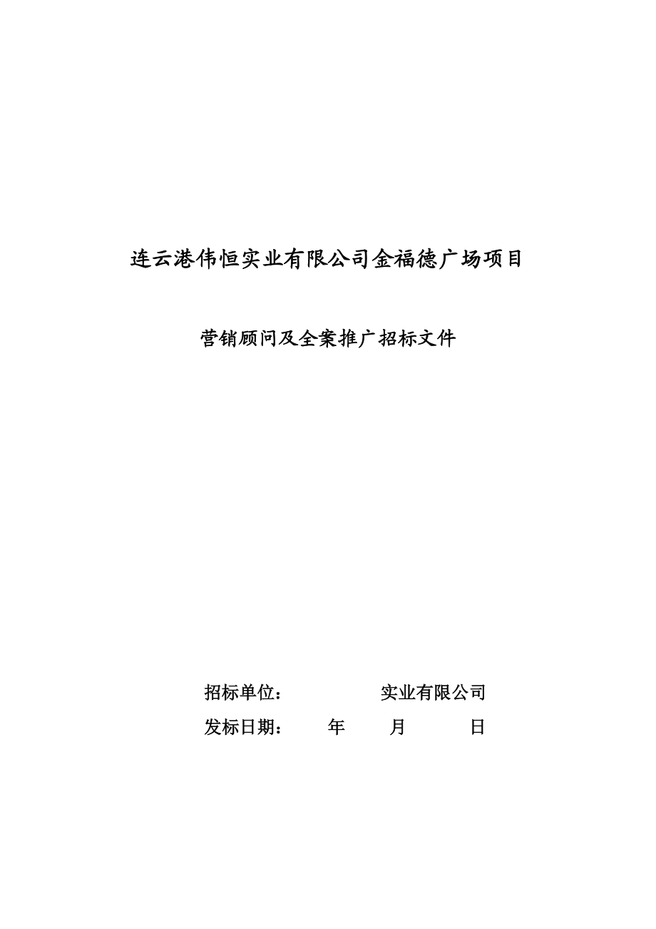 商业地产项目全程顾问招标文件(精).doc_第1页