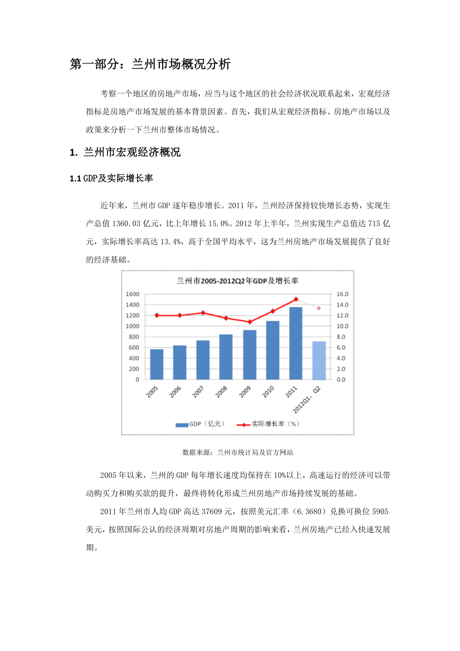 兰州房地产市场调研报告雁滩0907.doc_第1页