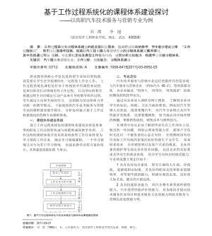 基于工作过程系统化的课程体系建设探讨以高职汽车技术服务与营销专业为例.doc