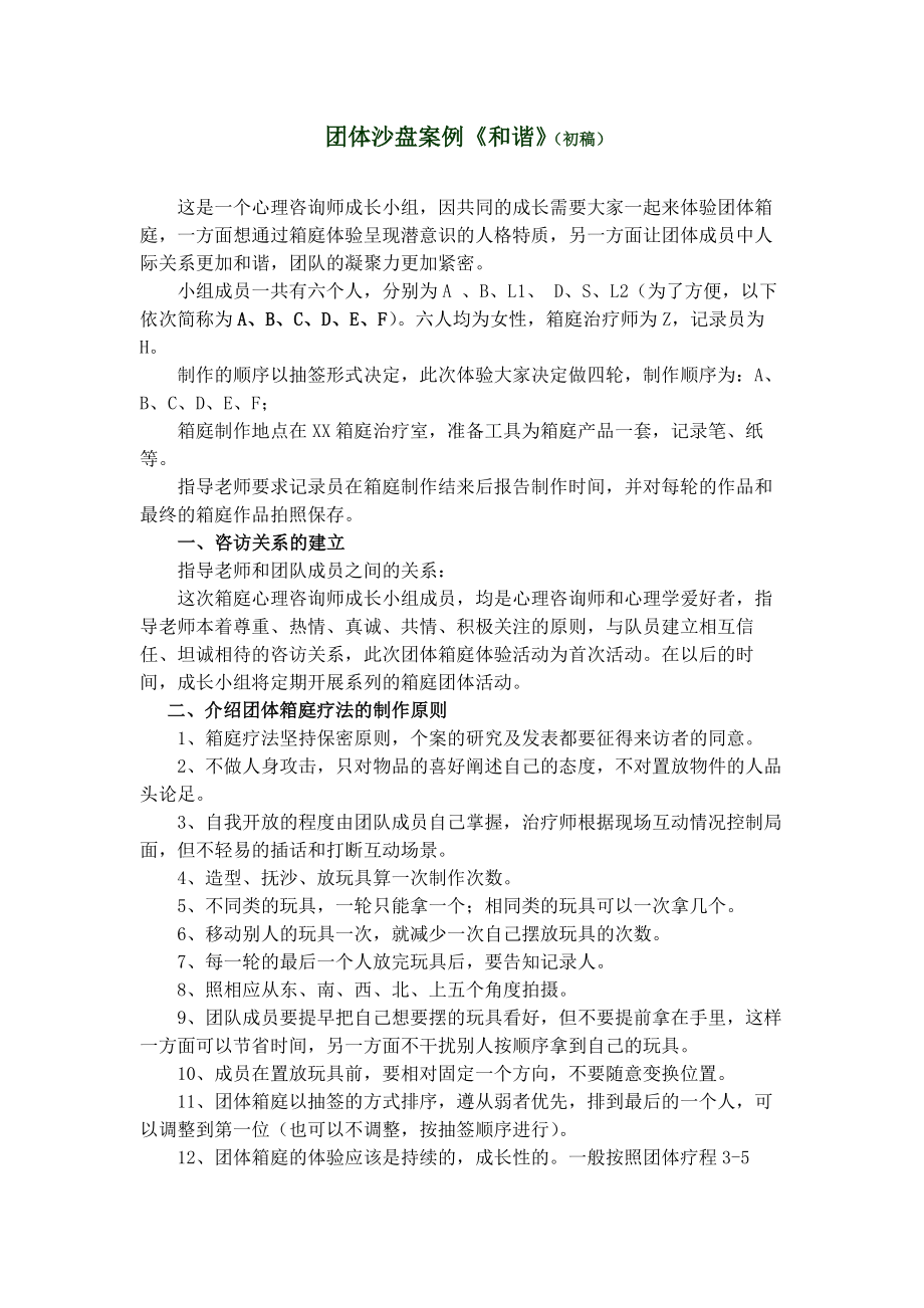 精彩团体沙盘案例分析—《和谐》 .doc_第1页