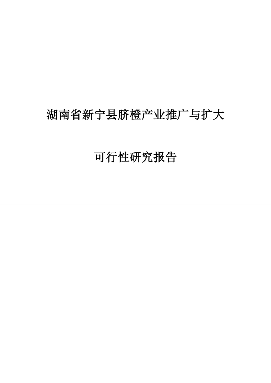 湖南省新宁县脐橙产业推广与扩大可行性研究报告.doc_第1页