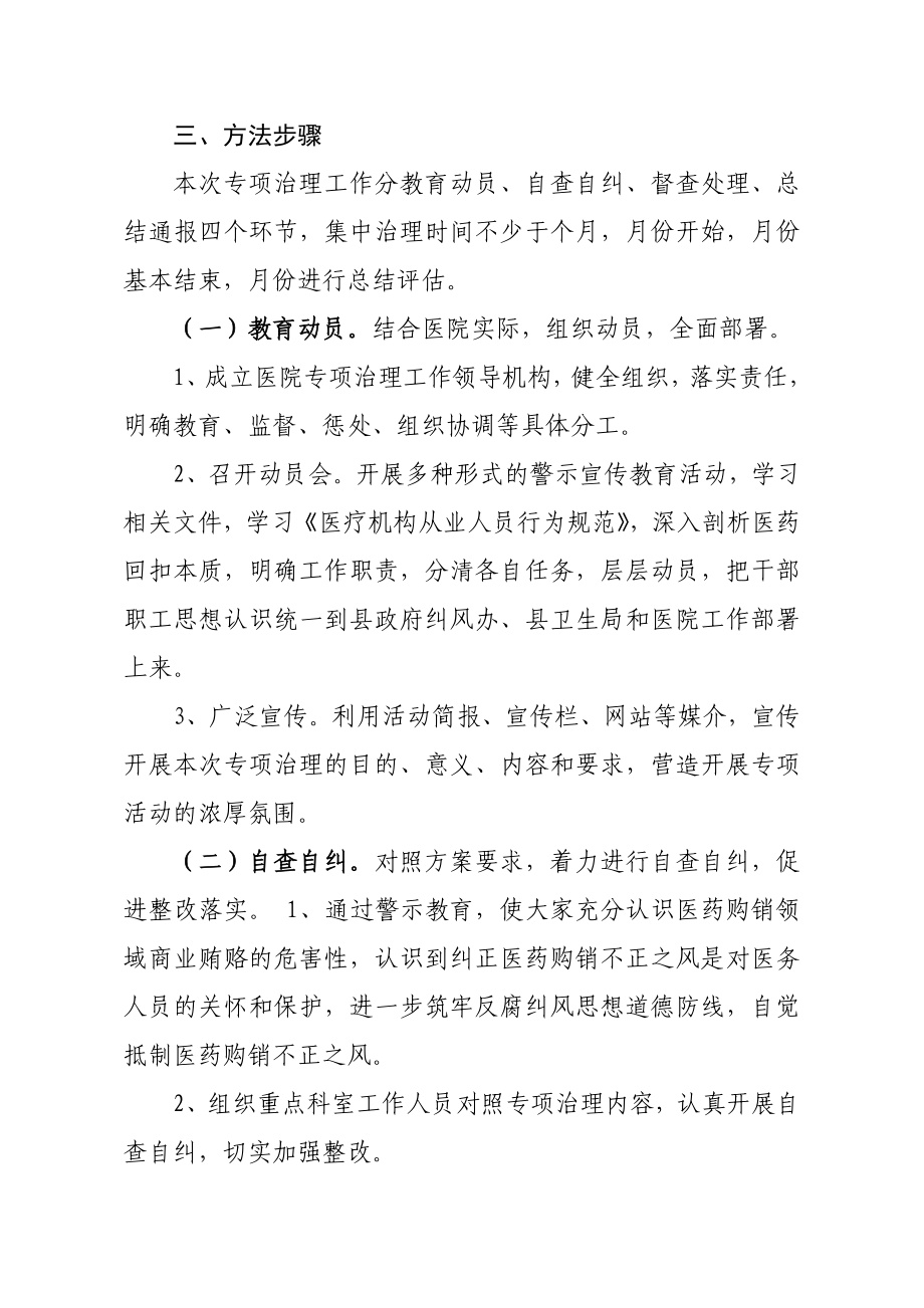 医院纠正医药购销领域不正之风专项治理工作实施方案.doc_第2页