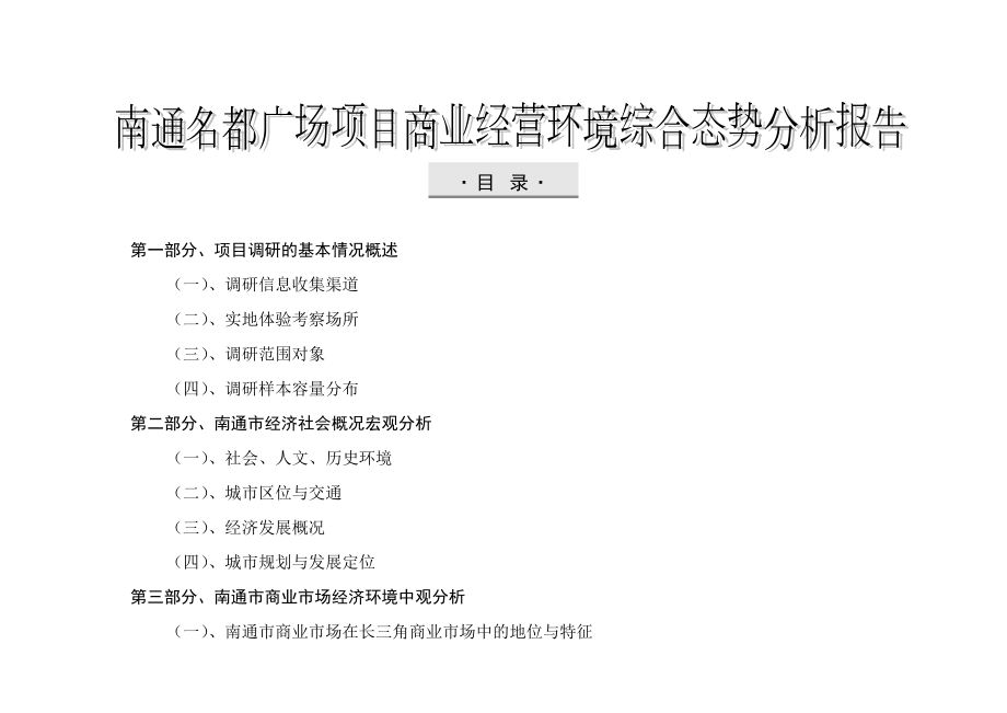 南通名都广场项目商业经营环境综合态势分析报告47页.doc_第2页