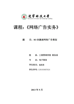 网络广告实务冰淇淋广告策划书.doc