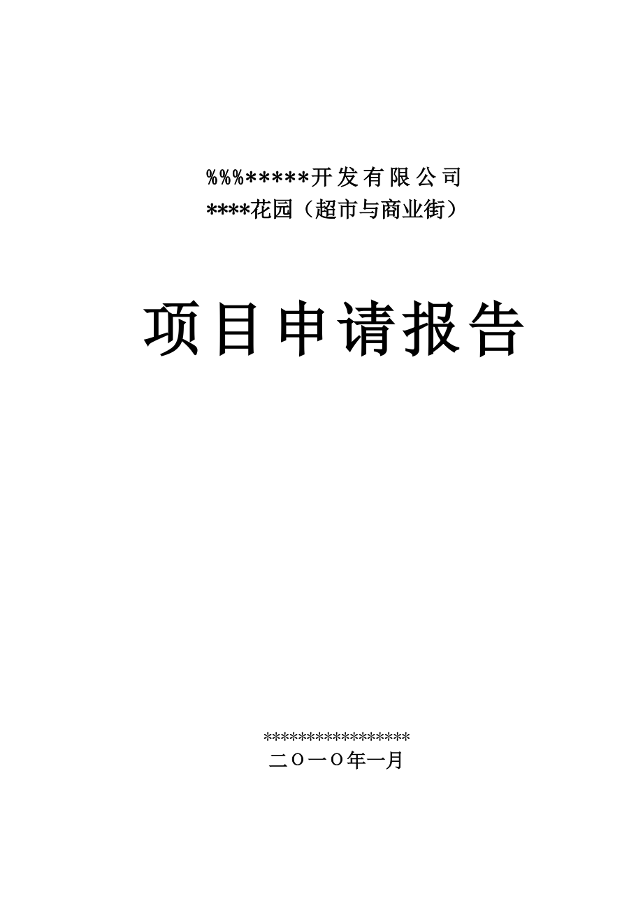 超市与商业街项目申请报告.doc_第1页