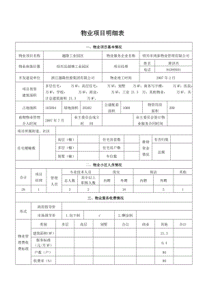 551物业项目明细表.doc