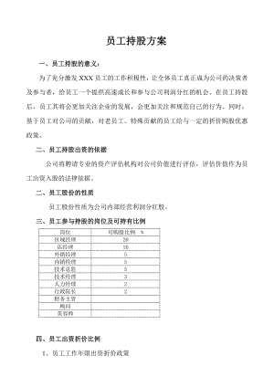 美容行业员工持股方案.doc