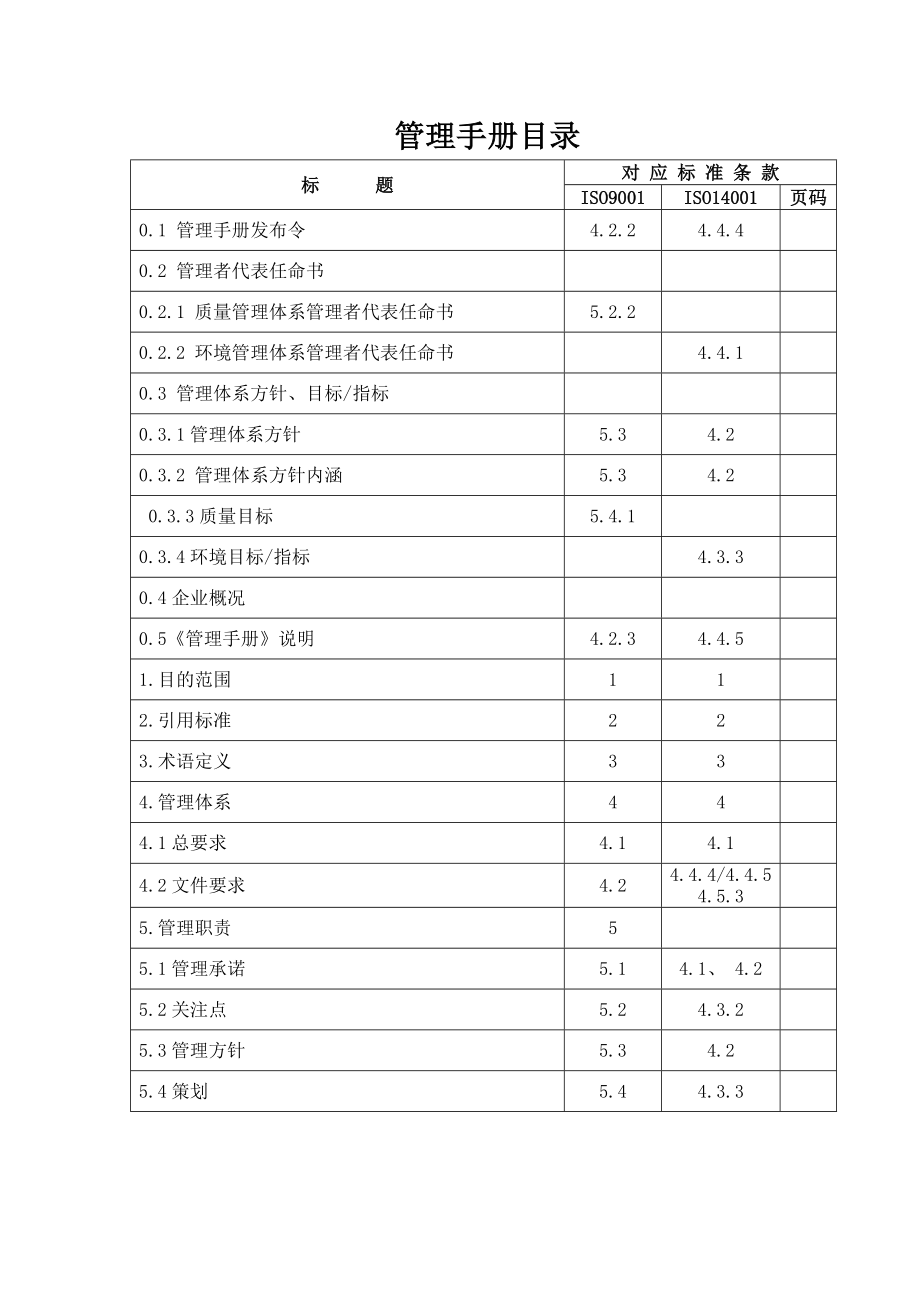 物业公司质量环境管理体系一体化管理手册.doc_第1页