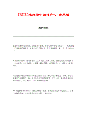 TESIRO通灵的中国博弈广告策划.doc