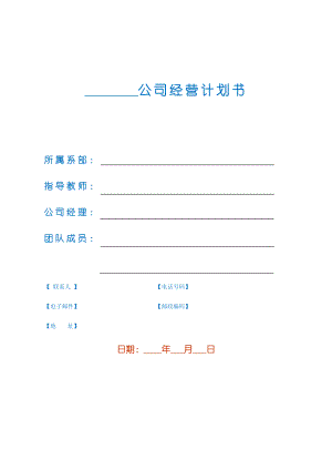 SOVO公司经营计划书.doc