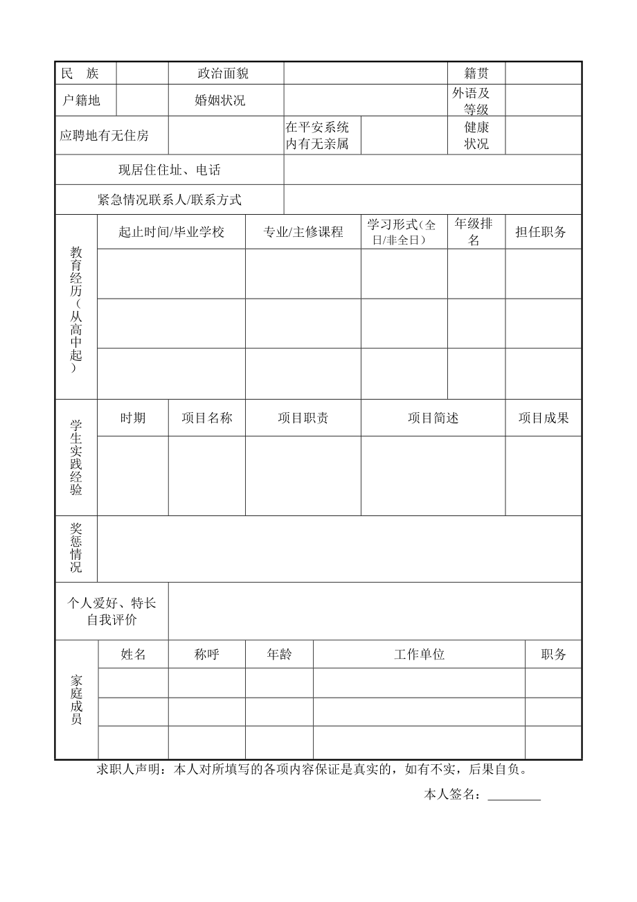 平安银行招聘简历.doc_第2页