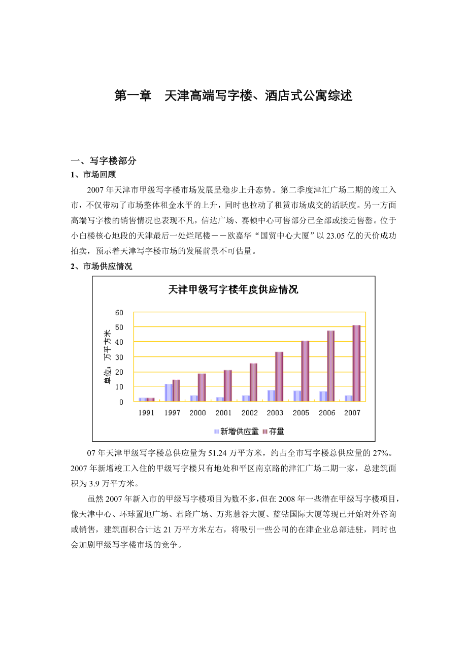 天津高端写字楼酒店式公寓调研分析报告.doc_第2页