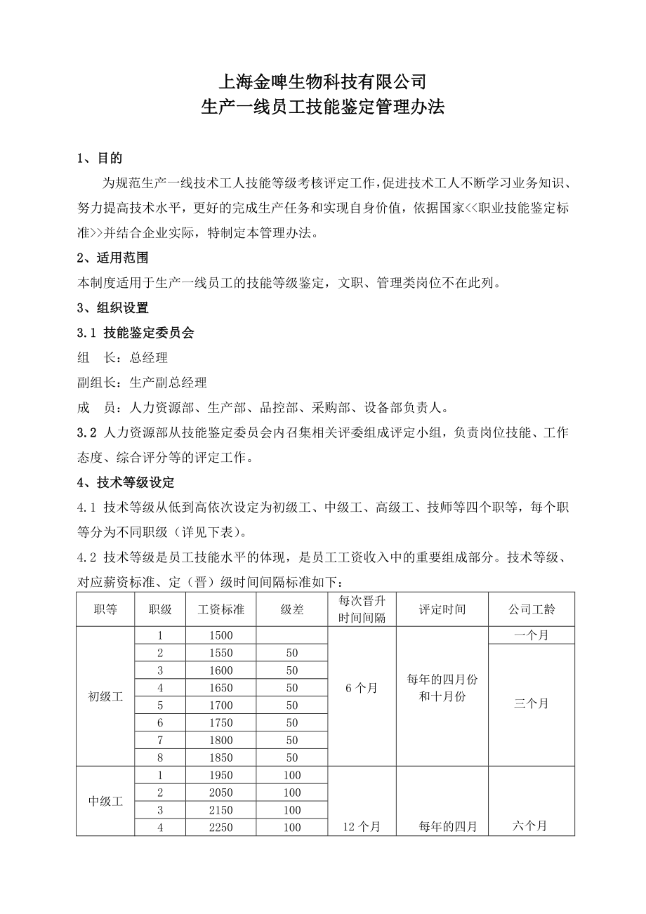 生产一线员工技术等级评定办法.doc_第1页