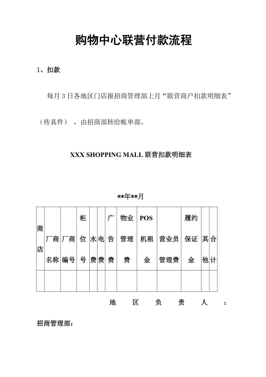 购物中心、商场联营付款流程.doc_第1页