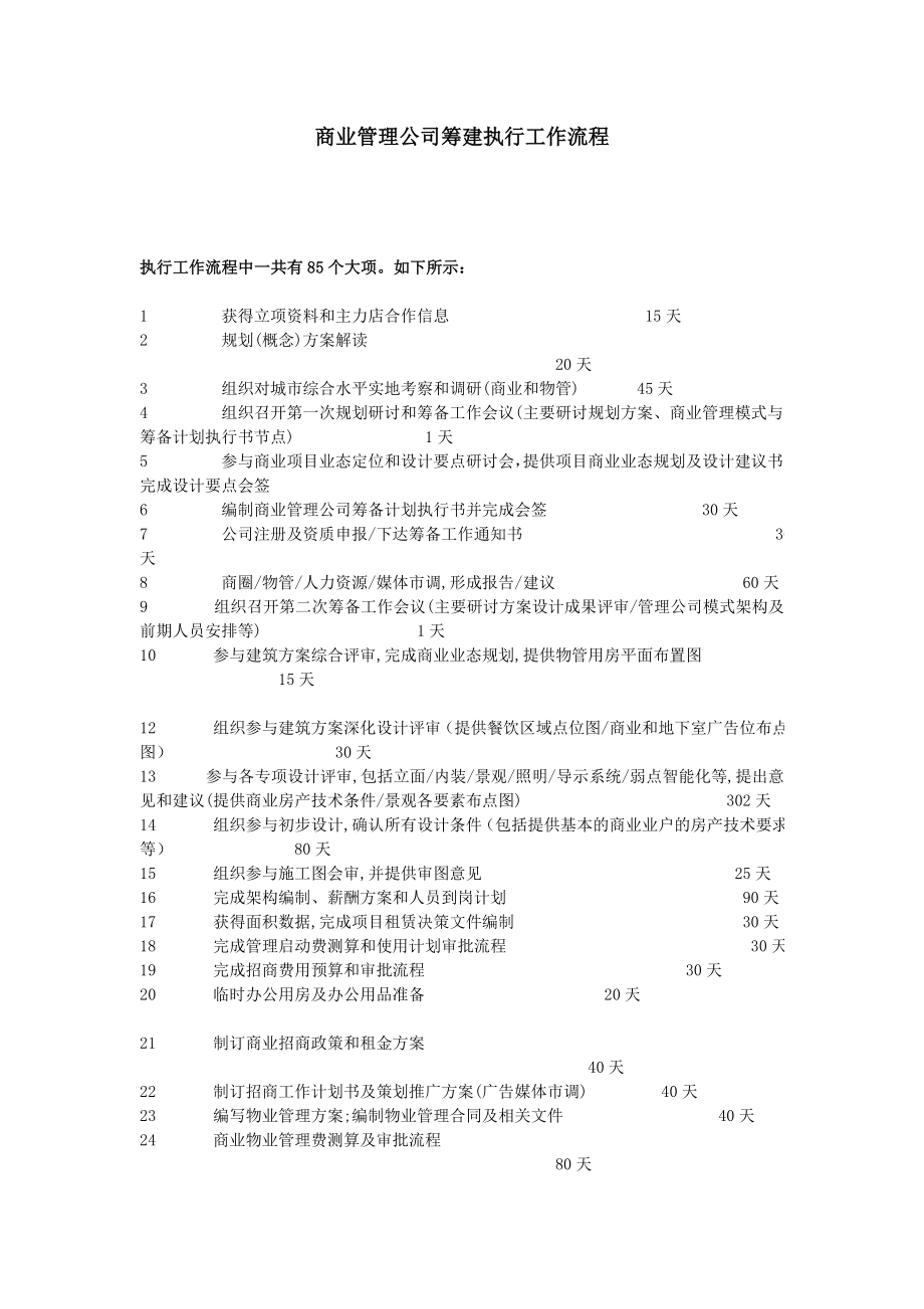 商业管理公司筹建执行工作流程.doc_第1页