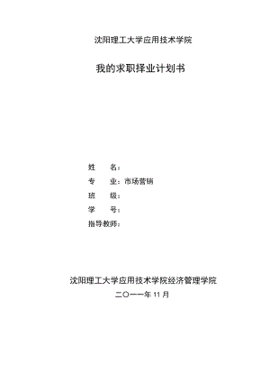 大学生求职计划书我的求职择业计划书.doc