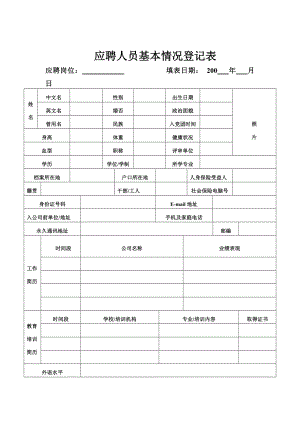 应聘人员基本情况登记表.doc