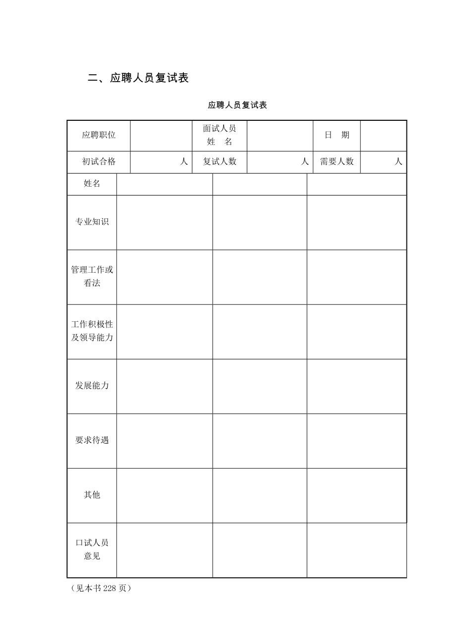 7物业公司人力资源管理表格[物业公司规范化管理工作手册].doc_第3页