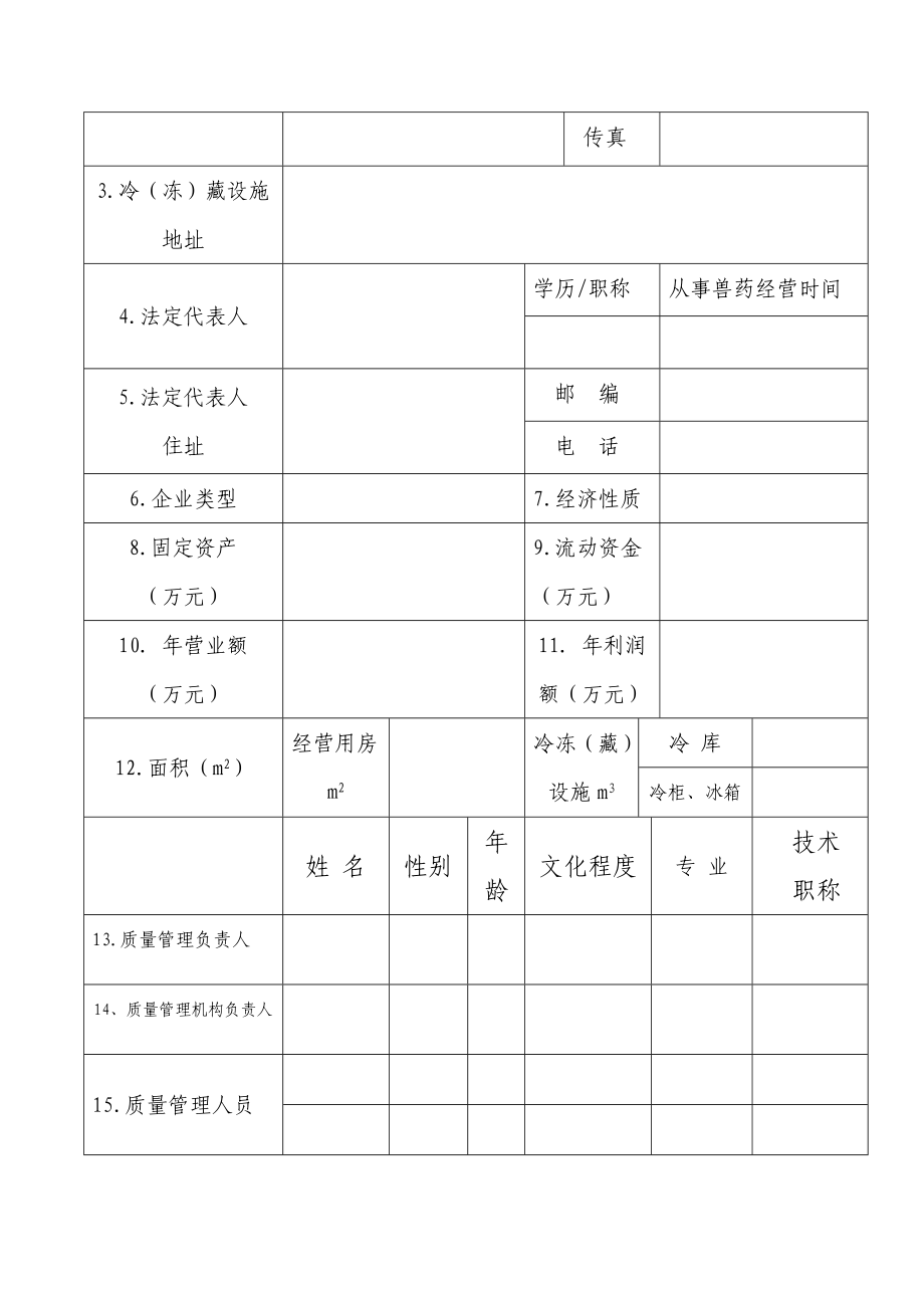 兽用生物制品《兽药经营许可证》申请表.doc_第3页