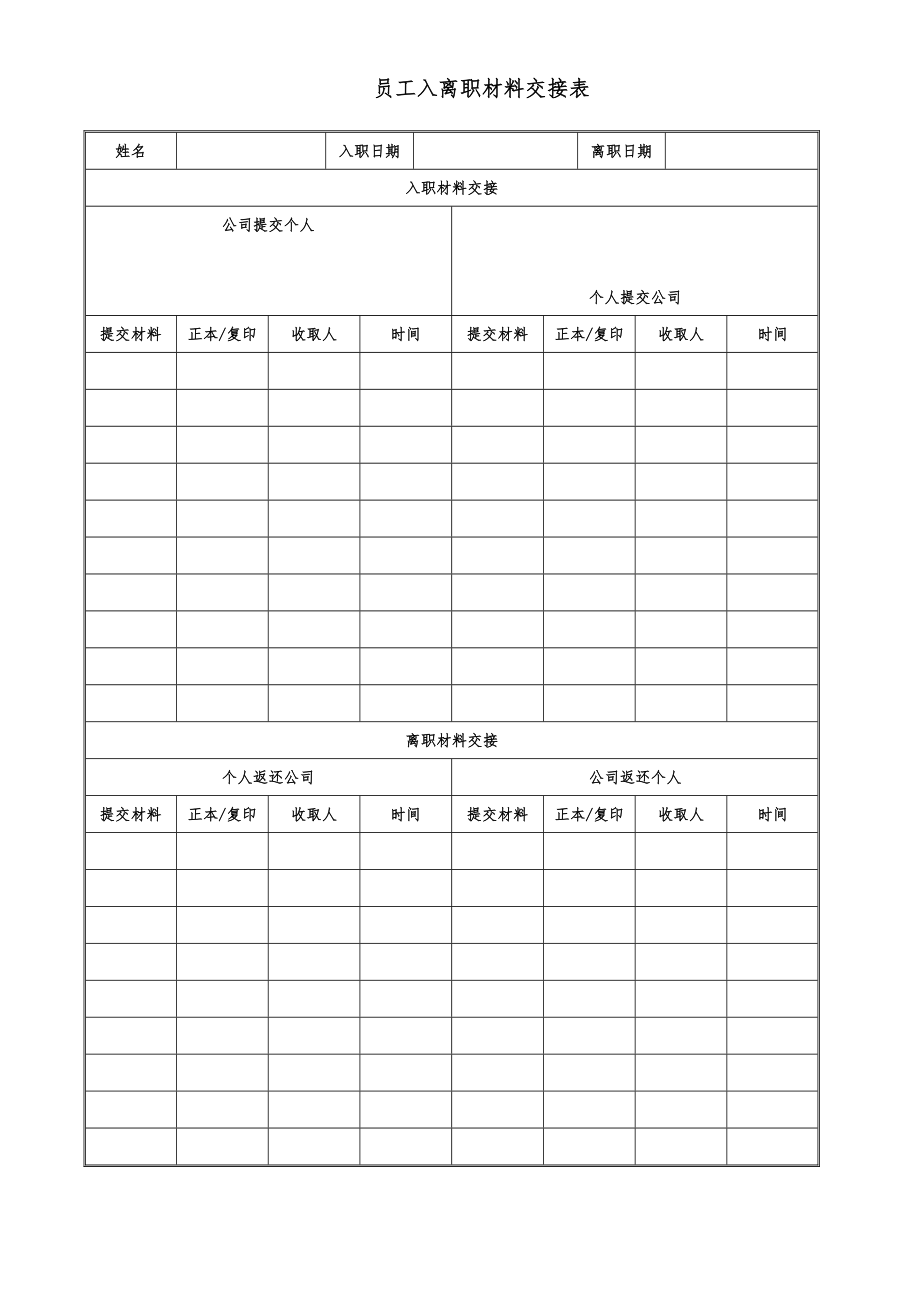 员工入离职材料交接表.doc_第1页