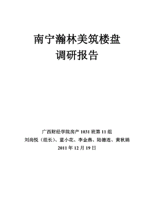 南宁瀚林美筑楼盘调调研报告.doc