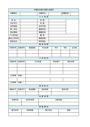 中国民生银行应聘人员简历.doc