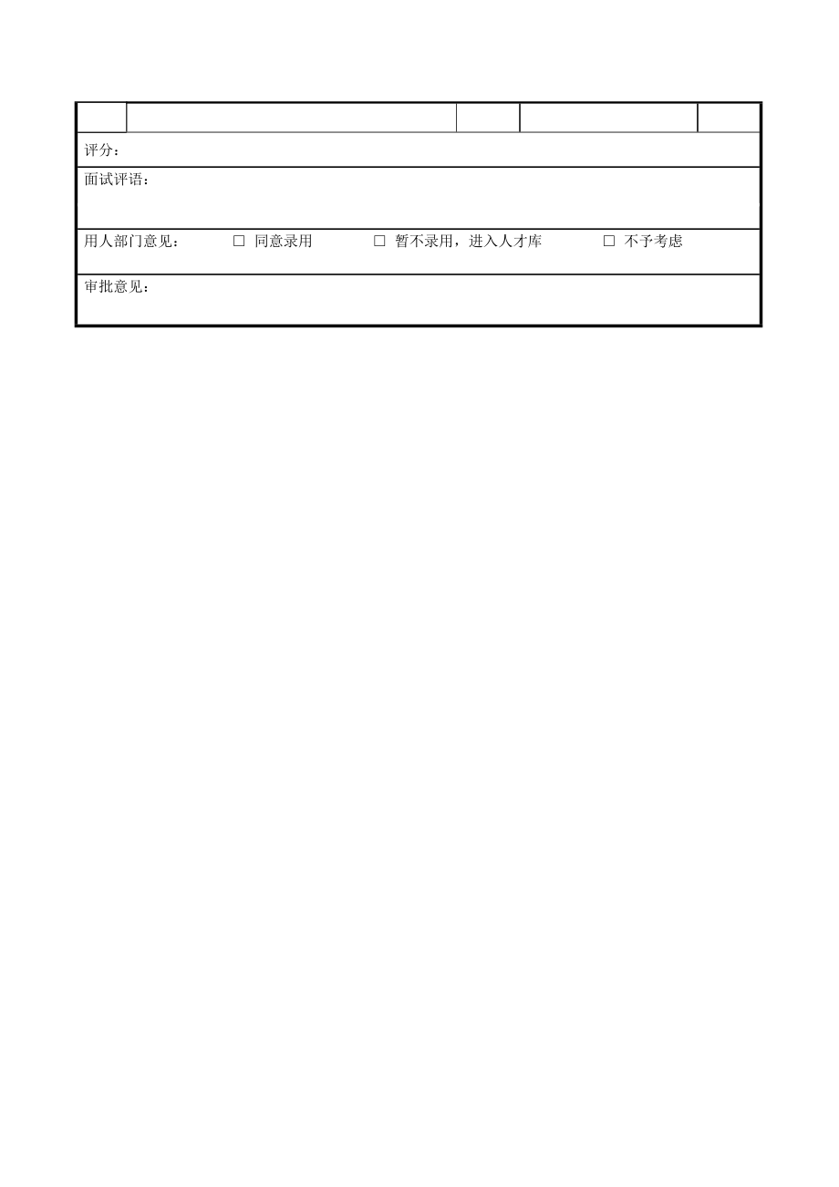 招聘面试实用表格系列：XX公司机票业务部应聘人员复试表格.doc_第2页