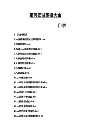 招聘面试表格大全(156个)hr猫猫.doc