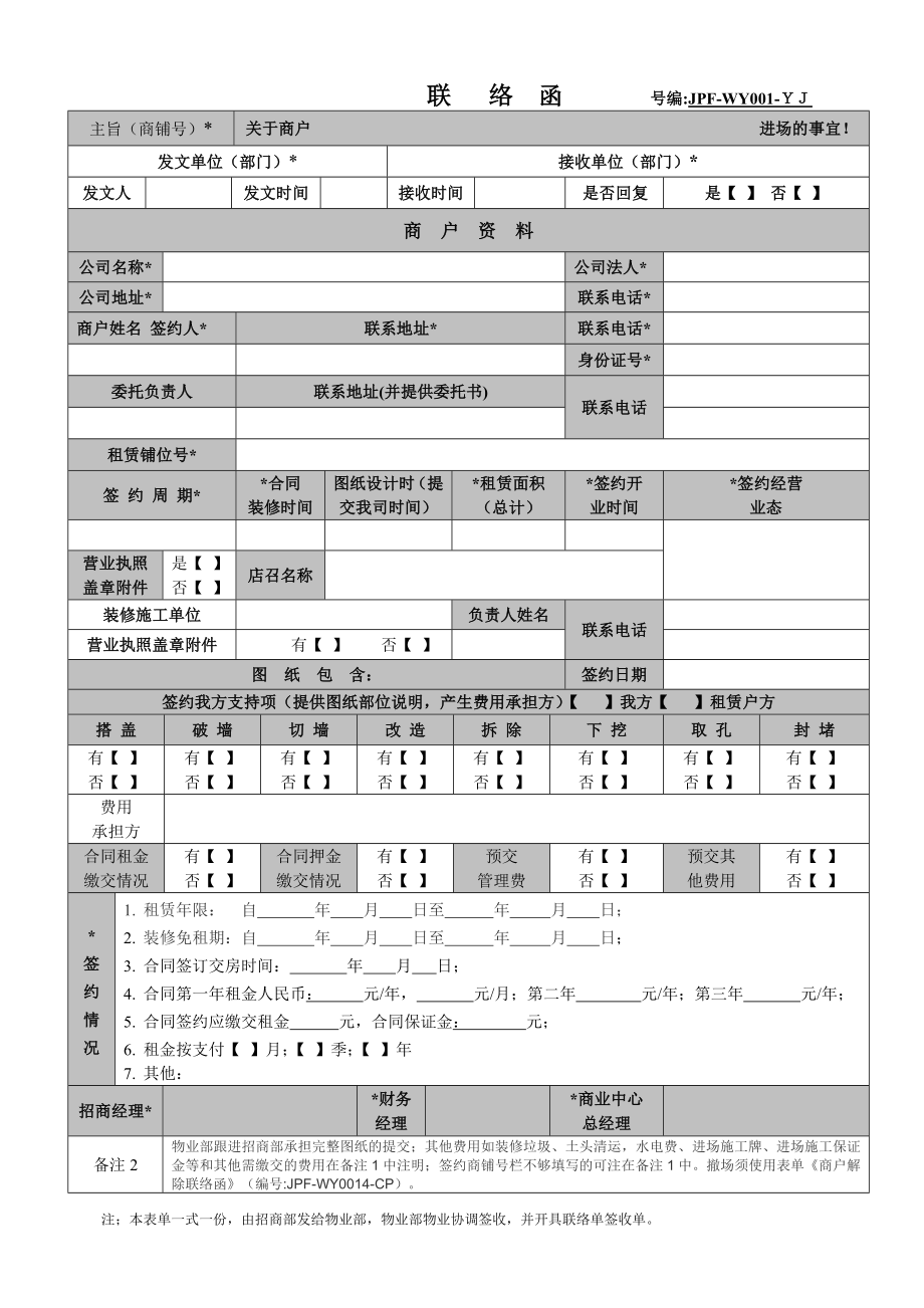 绝对好用的商业物业进场流程(完美版).doc_第1页