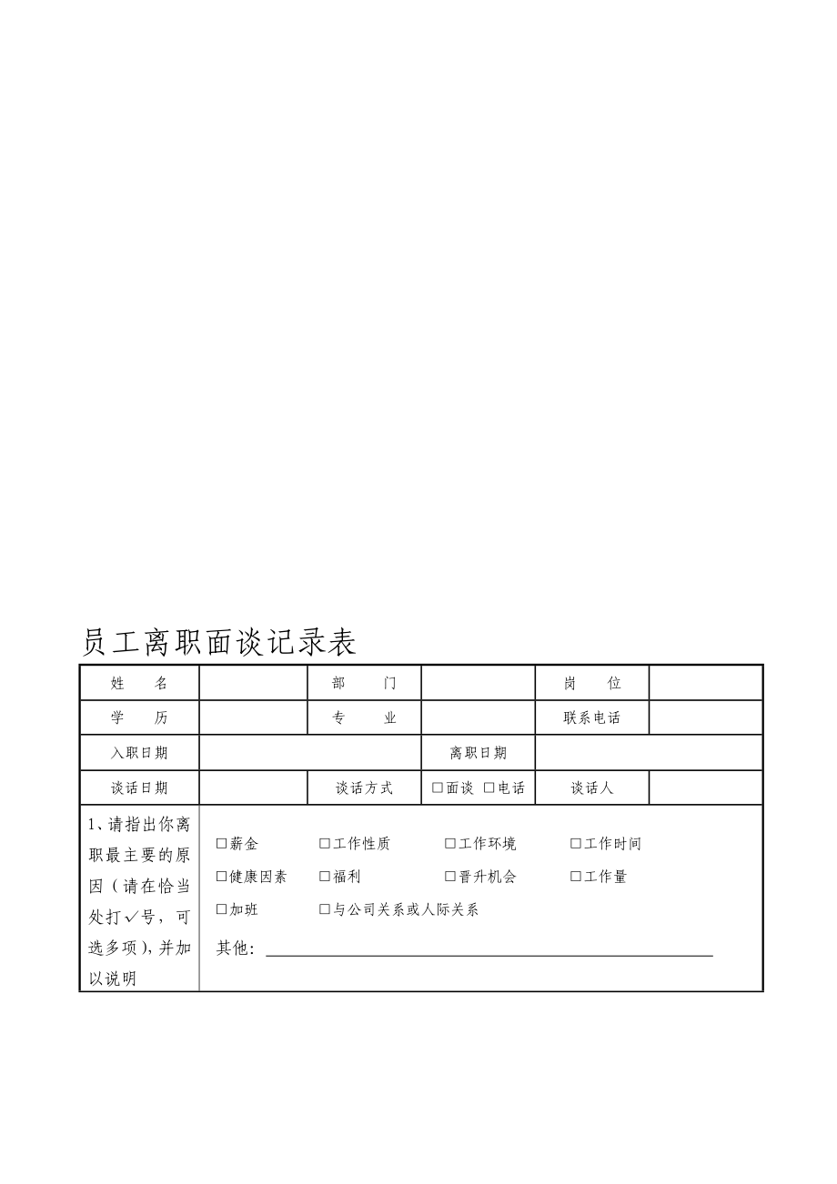 4713613832员工离职面谈记录表.doc_第1页