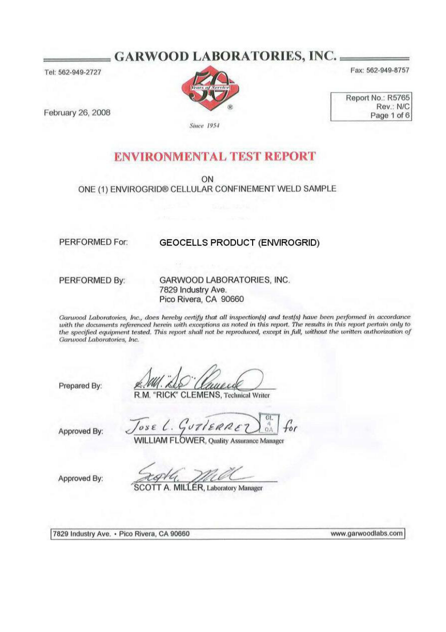 1个焊接隔离蜂窝式EnviroGrid产品样品环测报告.doc_第2页