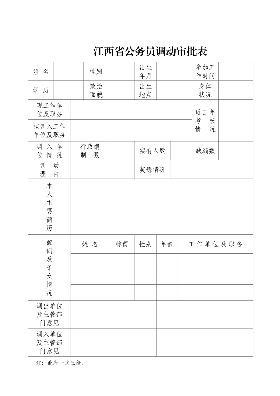 江西省公务员调动审批表.doc_第1页