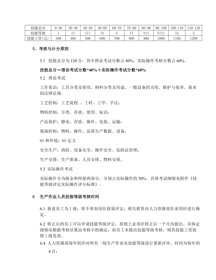 制造部车间一线员工技能等级评定制度.doc_第3页