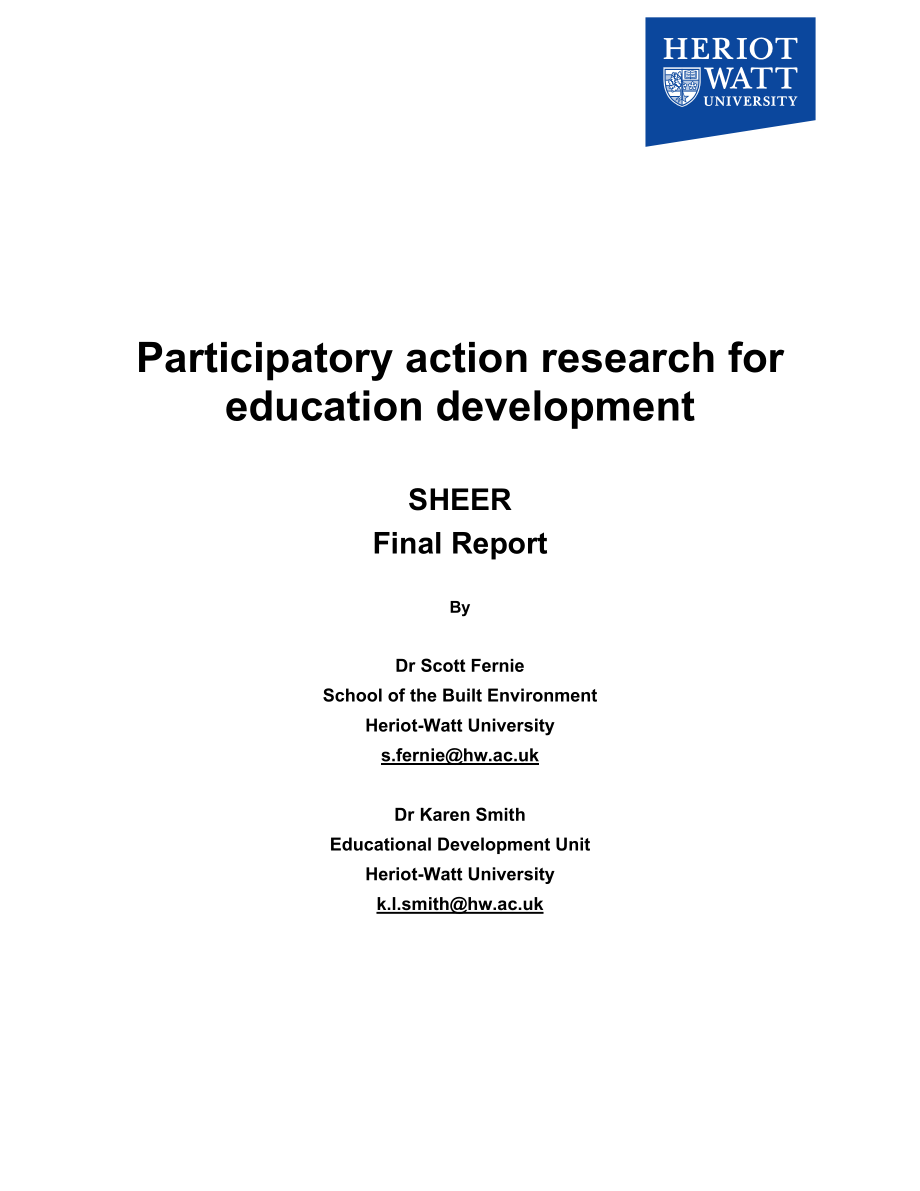 Participatory action research for education development SHEER Final Report.doc_第1页