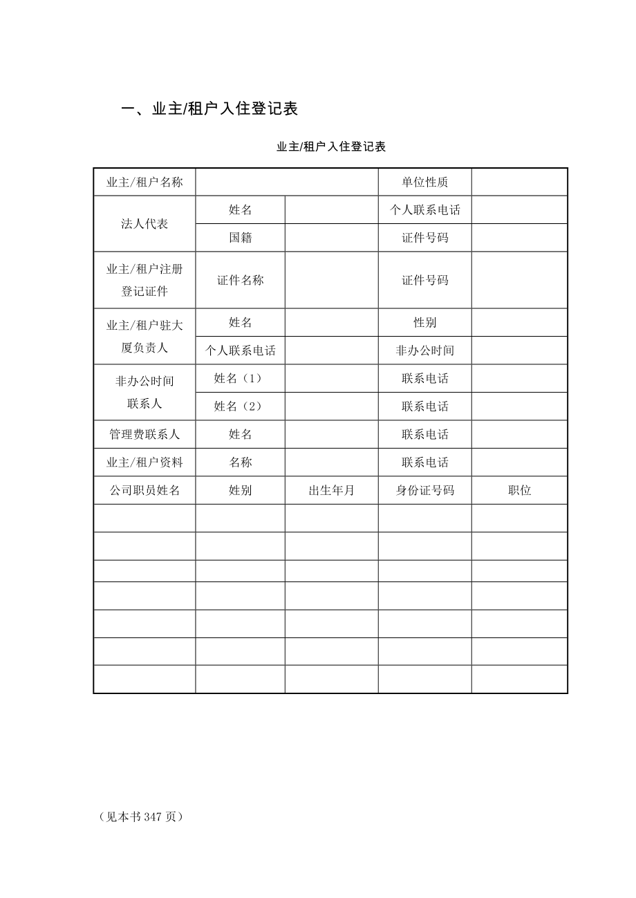 10物业公司业主服务部管理表格[物业公司规范化管理工作手册].doc_第2页