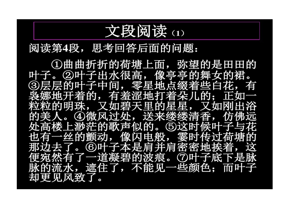 复习课文段阅读荷塘月色课件.ppt_第1页