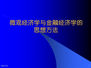 微观经济学与金融经济学的思想方法(蒋殿).ppt